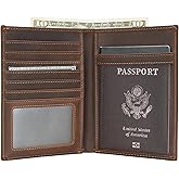 Polare Luxury RFID Blocking Leather Passport Holder Travel Wallet For Men and Women (Dark Brown)
