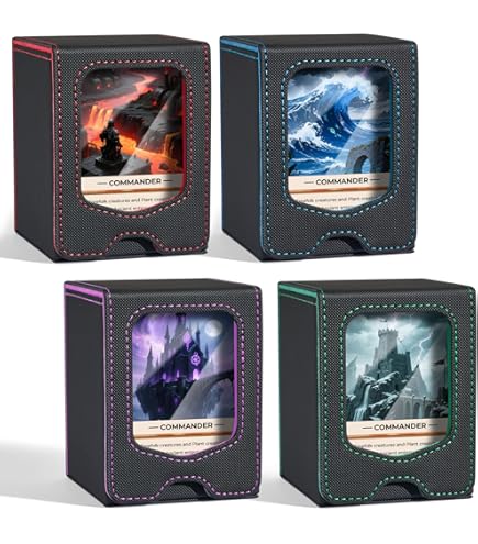 Amazon.com: 4 Pack MTG Commander Deck Box with 50 Card Sleeves - Holds 400+  Double Sleeved Cards (100+ Per Box), Leather Magic The Gathering Deck Box  Set, 8 Dividers, Magnetic Closure, Orange/Yellow/Grey/White :