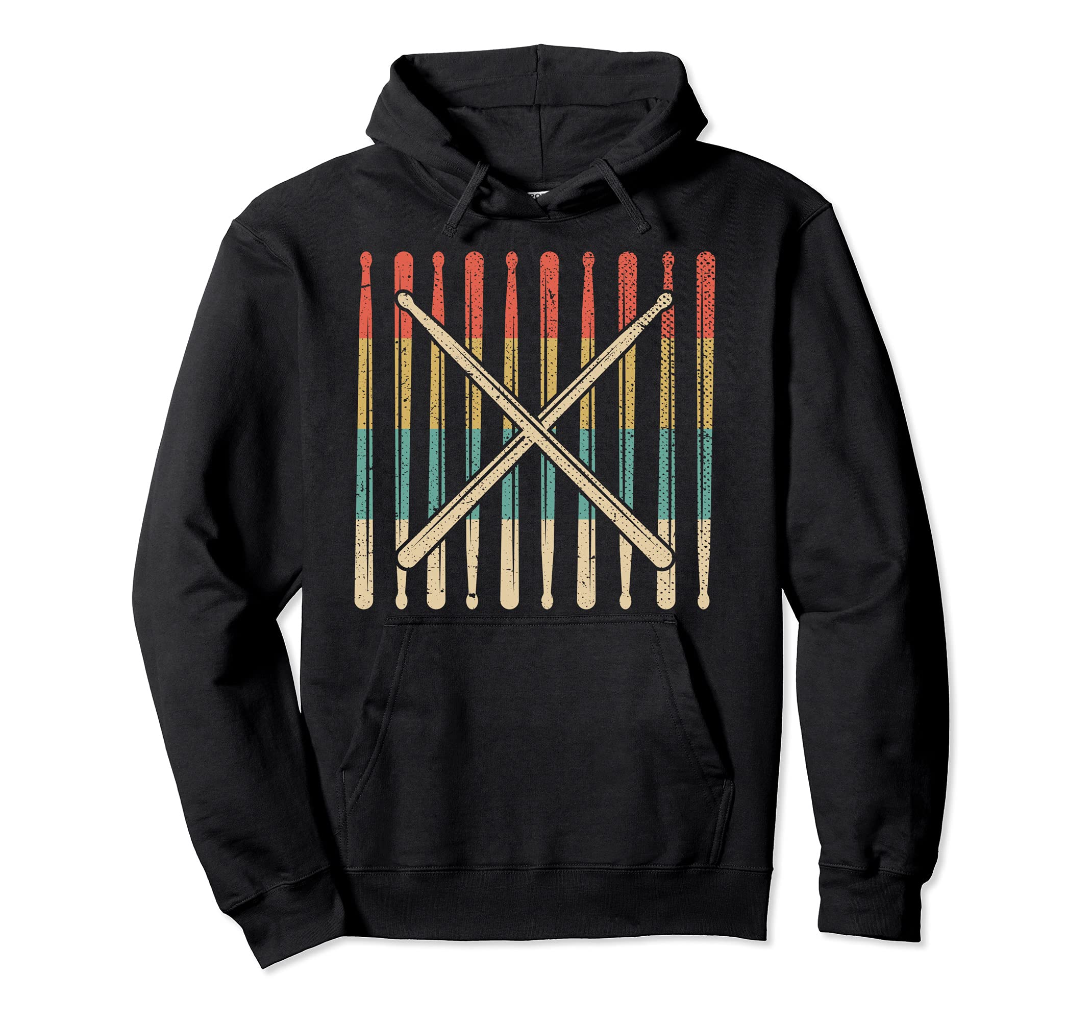 Percussion Music Drums Player Drumsticks Drummer Retro Drums Pullover Hoodie