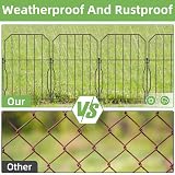 WELDUN Metal Garden Fence 310cm x 41cm 10 Pack Animal Barrier Black view 3