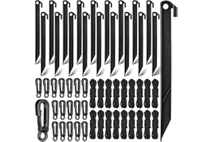 Yinkin 18 Sets Inflatable Stakes Replacement Yard Inflatable Plastic Stakes and Tethers for Christmas Lawn Tents Pegs Outdoor Camping Canopy