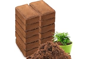 ZENFUN 12 Packs 17 lb Coco Coir Organic Brick for Plants, 100% Natural Coconut Coir Pith, Compressed Coco Bricks, Coco Fiber for Soilless Gardening, High Nutrition Coconut Soil Coco Fiber
