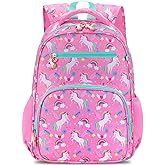 RHCPFOVR Kids Backpack for Girls - Girls Backpack 3-8 Ages Unicorn for Kids 15 Inch School Bookbag for Kindergarten Elementary School Bookbag for Girl 1st 2nd Grade