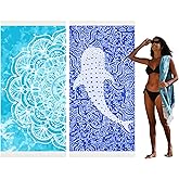 2 Pack Turkish Beach Towel Quick Dry Absorbent Cotton Lightweight Thin Bathroom Bath Pool Swim Towels Extra Large Oversized Sand Free Beach Accessories Essentials Stuff Cloud Adults Gift