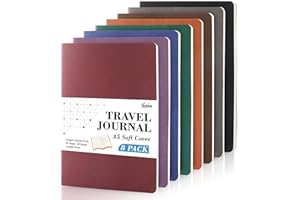feela 8 Pack Soft Cover Journal Bulk, Notebooks College Ruled for Work, Lined Travel Journal for Students Women, Note Taking Notebook School Supplies Business Writing, 8.2” x 5.5”, A5, Vintage Colors