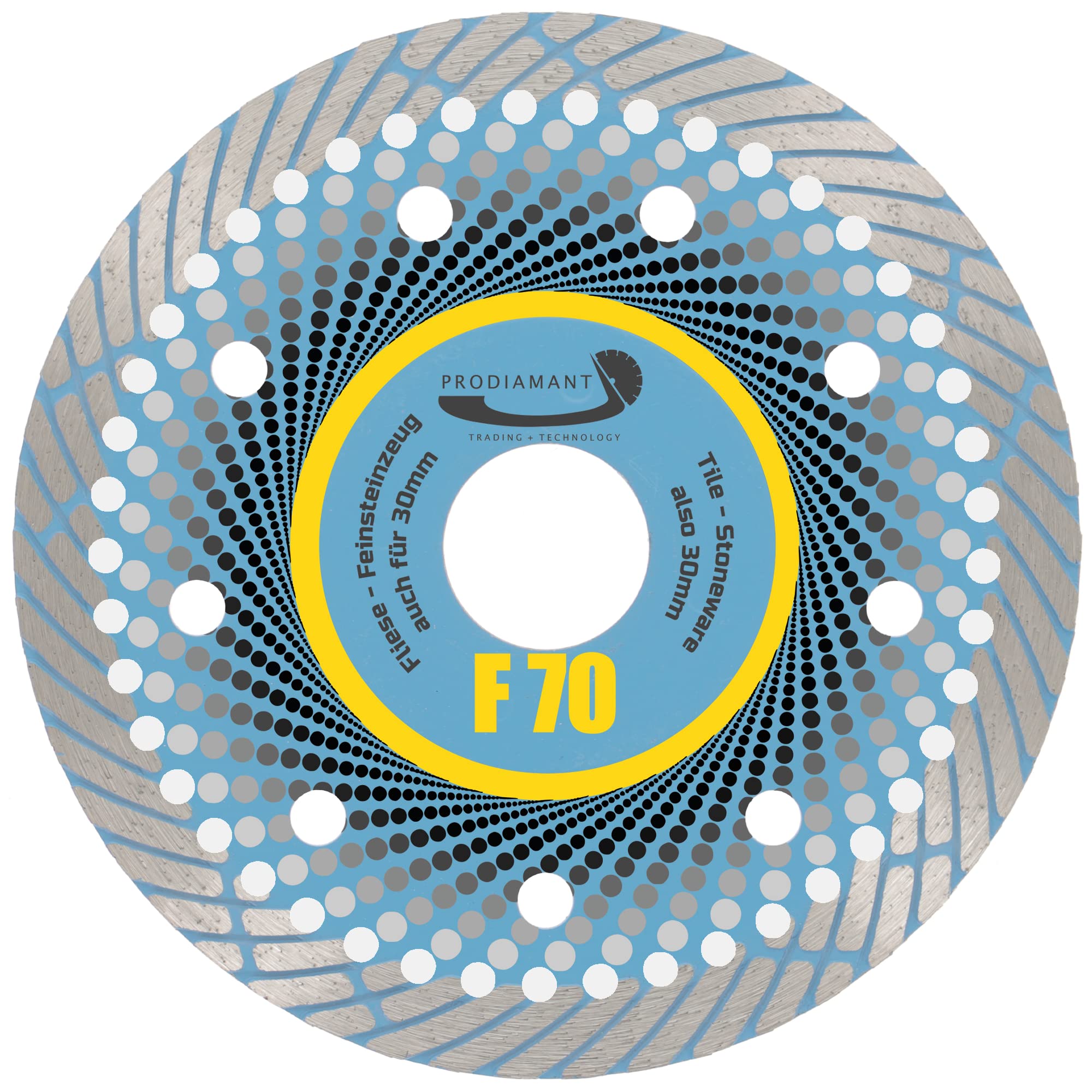 PRODIAMANT Professional Premium Diamond Cutting Disc Porcelain Stoneware F70 Extra Thin 4 1/2" 115 mm x 22.2 mm Diamond Cutting Disc for Dry Cutting up to 3 cm Patio Slabs