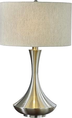 Artiva Usa Ledtt Aladdin 2 Light Led Table Lamp 28 5 Brushed Steel Amazon Com