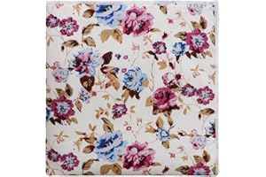 Gsyziux Floral Pocket Squares for Men Cotton Handkerchiefs 9 inch Suit Pocket Square for Weddings Formal Events