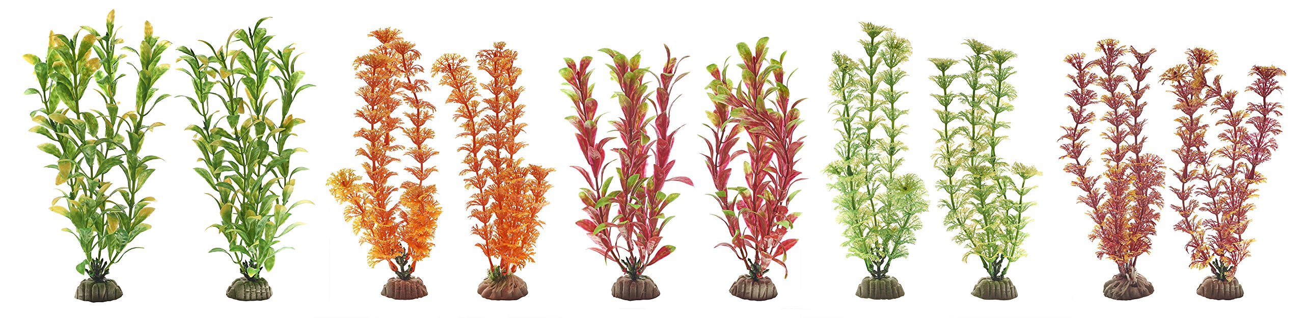 Pistachio Pet - Pack of 10 Beautiful Aquarium Plants (5 Colours)