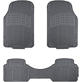 �鶹�� Basics Universal PVC Faux Rubber Car Floor Mats, All Weather Protection, Waterproof Flexible Trim To Fit for 95% Autom