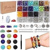 Raicegs Chakra Beads for Jewelry Making Real Natural Stone Beads for Bracelets Making Kits Healing Crystals Gemstone for Necklace Earring Making for Adult Women Men