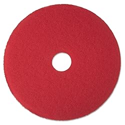 3M Buffer Floor Pad 5100, Red, 19", Removes