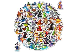 CAQZL 56 PCS Magical Wizard Animals Sticker Pack,Cute Stickers,Waterproof Vinyl Decals, Multicolour Fantasy Cartoon Creatures