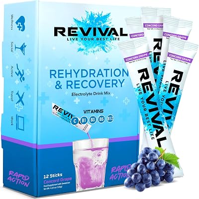 Revival Shots Concord Grape Electrolyte Sachets High Strength Vitamin C
