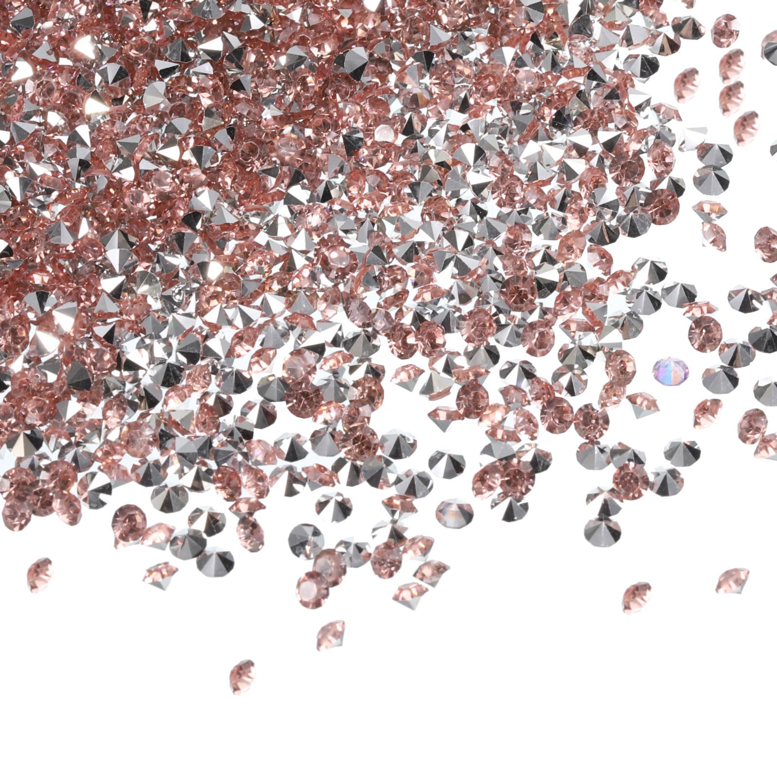 PATIKIL 14000Pcs Wedding Table Scatter Confetti Crystals 3mm Acrylic Diamonds Vase Fillers Gems for Table Centerpiece Decorations Bridal Shower Party, Silver, Pink