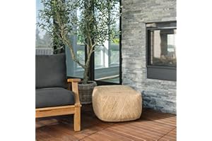 CG Hunter, Pouf Ottoman, Square Braided Natural Jute Ottoman Pouf for Living Room or Bedroom, Floor Chair, Foot Rest or Decorative Home Decor