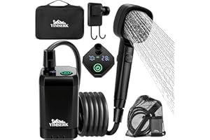 YIMSERK 7800mAh Portable Shower for Camping, Rechargeable Electric Outdoor Shower Kit with Handbag, Filtered Shower Head, IPX7 Waterproof Shower Pump for Camp, Hiking, Car Washing, Pet Bath