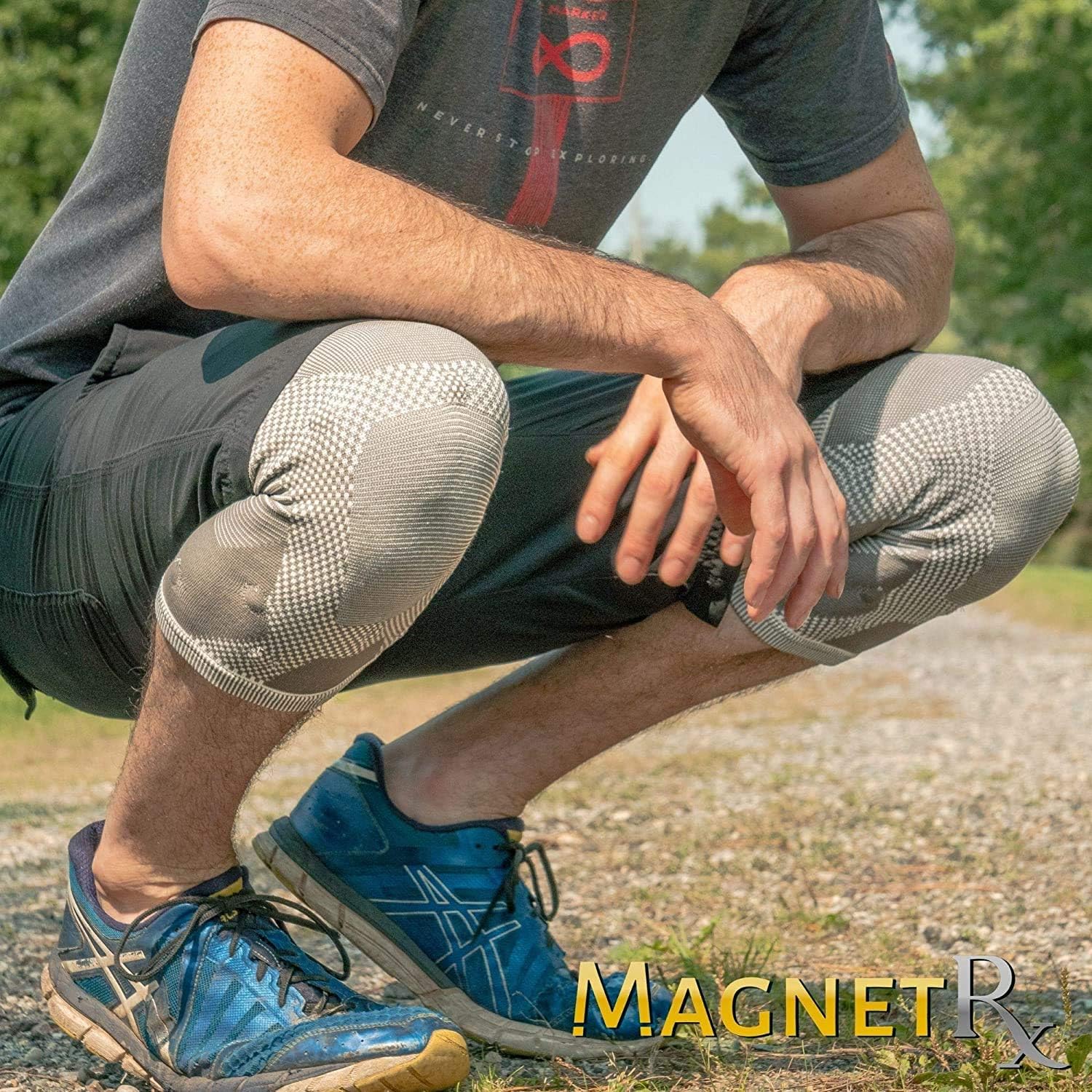 MagnetRX® Magnetic Therapy Knee Compression Sleeve - (2-Pack) Knee Support with Magnets for Knee Pain & Recovery - Magnet Therapy Knee Brace Support (X-Large): Health & Personal Care
