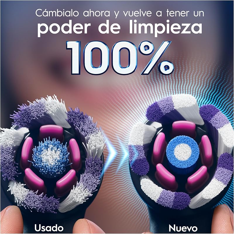 iO Radiant White Cabezales de Recambio Originales, Negros, Pack de 8
