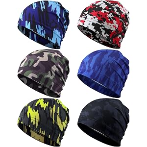 Unittype 6 Pcs Cooling Skull Cap Mesh Helmet | Breathable Quick Dry Beanie Men Women, Lightweight Sweat Wicking Motorcycle Cy