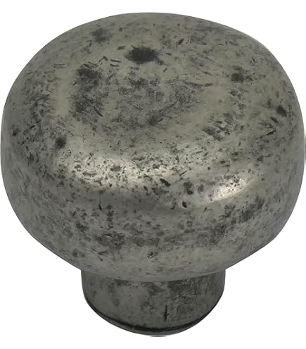 MNG Hardware Riverstone Button Knob - Large Antique Copper Cabinet Pull
