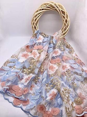 Amazon 23 2 長さ40 チュール 刺繍 生地 レース ハンド メイド 手芸 手作り アンティーク 結婚式 ドレス ワンピース 布 生地 通販