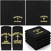 Hillsuren 10 Pcs Christian Gifts for Men Women Cotton Wash Cloths 12 Inch Hand Towels Bible Verse Appreciation Gifts for Pastor Church Member Employee Coworker Party Favors Supplies(Black)