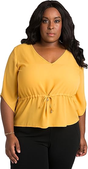 mustard chiffon top