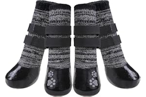 KOOLTAIL Dog Socks to Prevent Licking with Grips for Hardwood Floors, Waterproof Dog Shoes for Winter, Dog Rain Snow Warm Boots&Paw Protectors, Anti Slip Dog Socks for Small Medium Large Dogs, M