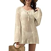 Womens Swimsuits Crochet Swim Cover Ups 2026 Summer Long Sleeve Bathing Suit Swimwear Beach Dress Vacation Outfits