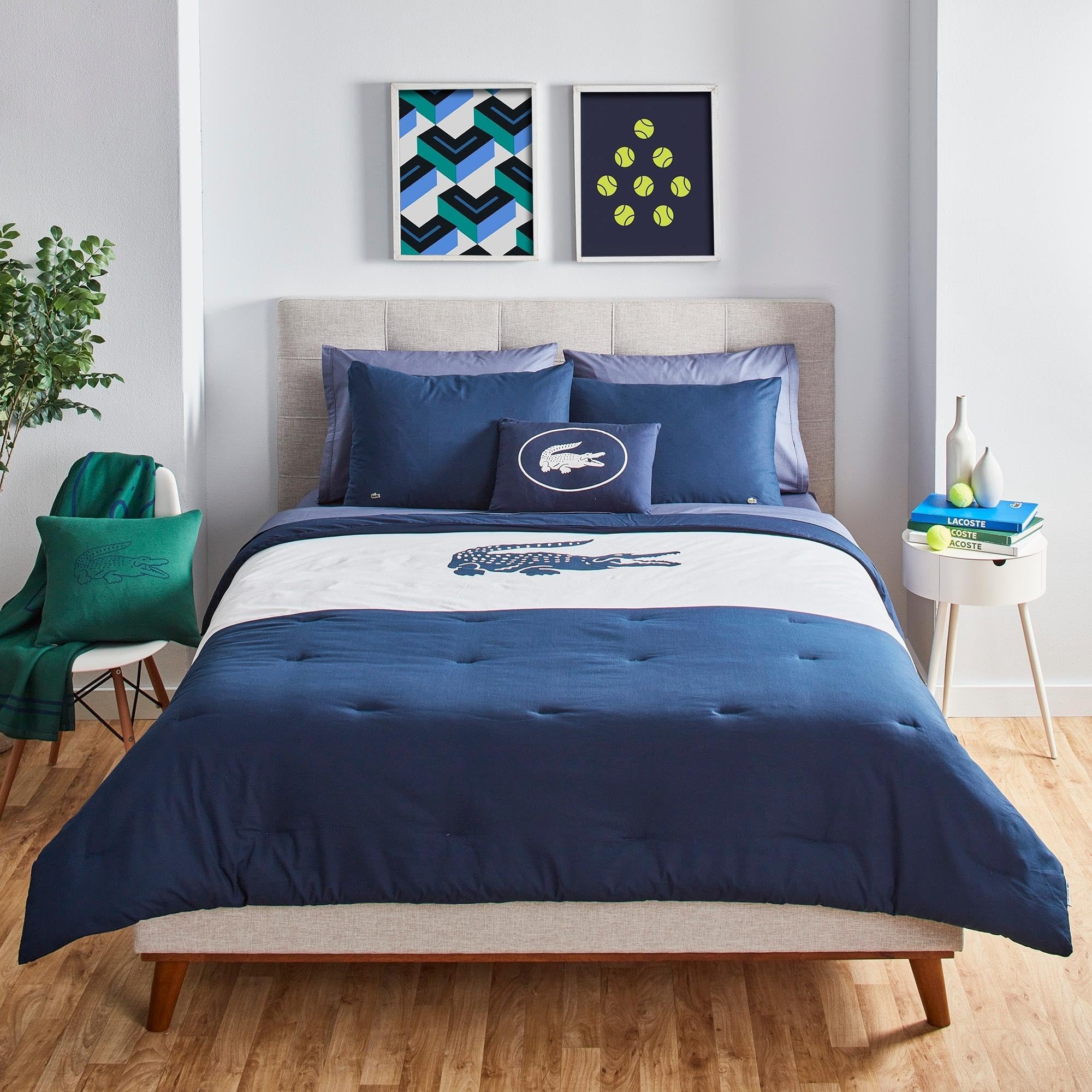 Lacoste Crew 4-Piece Comforter Set, 100% Cotton