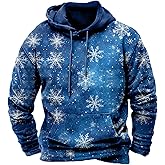 MARSVOVO Aztec Hoodies For Men Cowboy Western Vintage Ethnic Print Hooded Sweatshirt Fashion Graphic Fall Pullover