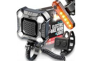 ZIREN 140dB High-Traffic Bike Horn & LED Light Super Loud Electric Horn 120-140dB for Max Safety Alert w/Control Switch USB R