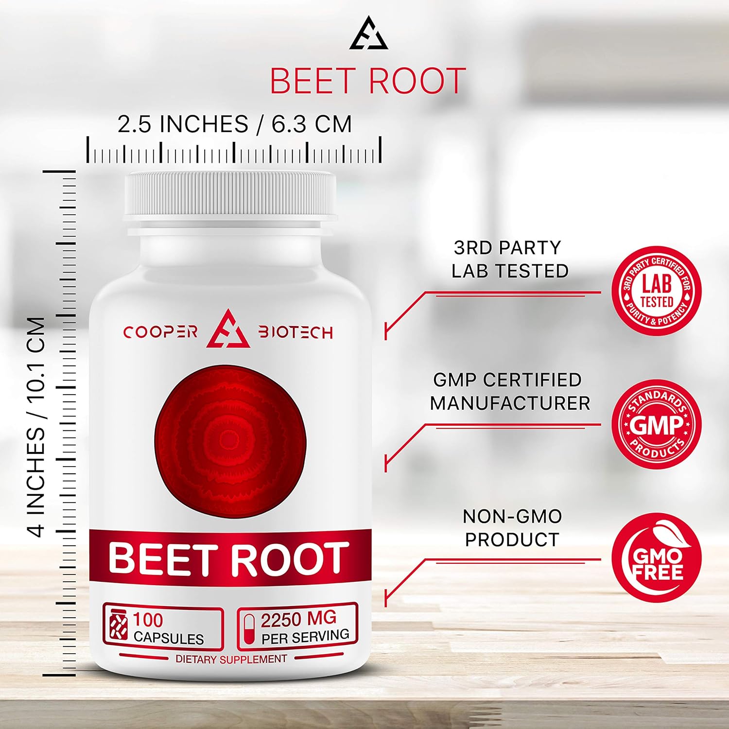 Beet Root Capsules - Concentrated Organic Beet Root Powder Supplement Extracted from Beet Juice - Blood Pressure Supplement - Nitric Oxide Boosting Beetroot Supplement: Health & Personal Care