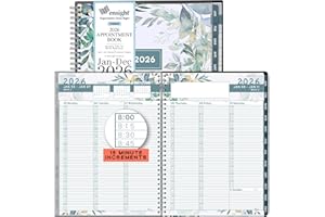 Ensight 2026 Appointment Book and Planner 8.5" x 11" Large Hourly Weekly Daily Schedule Planner with Tabs, 15 Minute Time Slots, Floral Calendar Organizer Jan 2026 – Dec 2026 Appointment Book - Floral