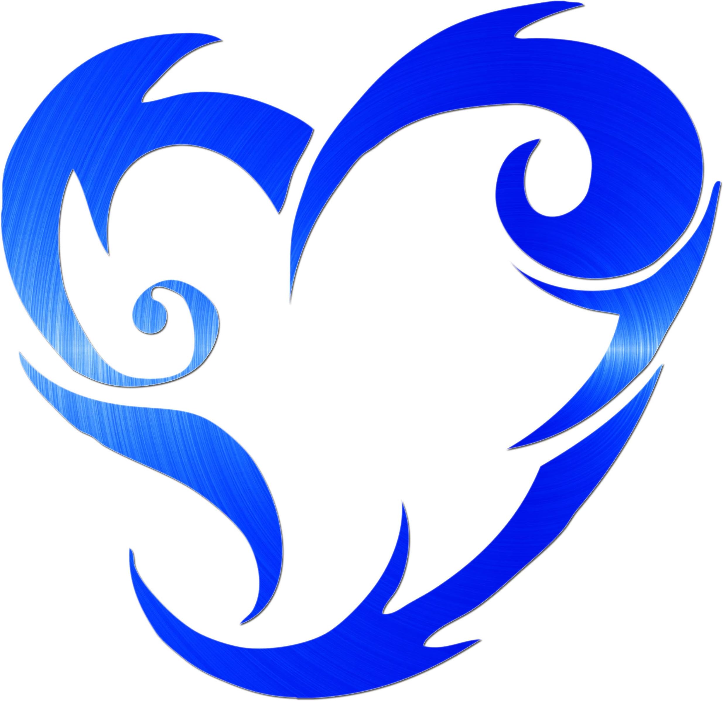 JasonCarlMorgan JCM Graphics Tribal Heart 280mm Sticker, Chrome Blue