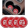 Ziciner 4 Pack Bling Car Cup Holder Coaster, 2.75 Inch Anti-Slip Auto Insert Cup Coaster, Crystal Car Drink Cup Mat Perfect for Women Girls, Universal Interior Decor Accessories (Red)