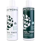 Purezero Tea Tree &amp; Matcha Shampoo and Conditioner Set - Nourishing &amp; Invigorating Scalp Treatment - Zero Sulfates, Parabens, Dyes Vegan and Cruely Free (12 Fl Oz (Pack of 2))