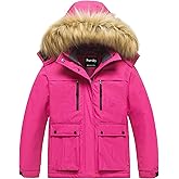 Pursky Girl's Waterproof Ski Jacket Kids Winter Snow Coats Fleece Raincoat Parka