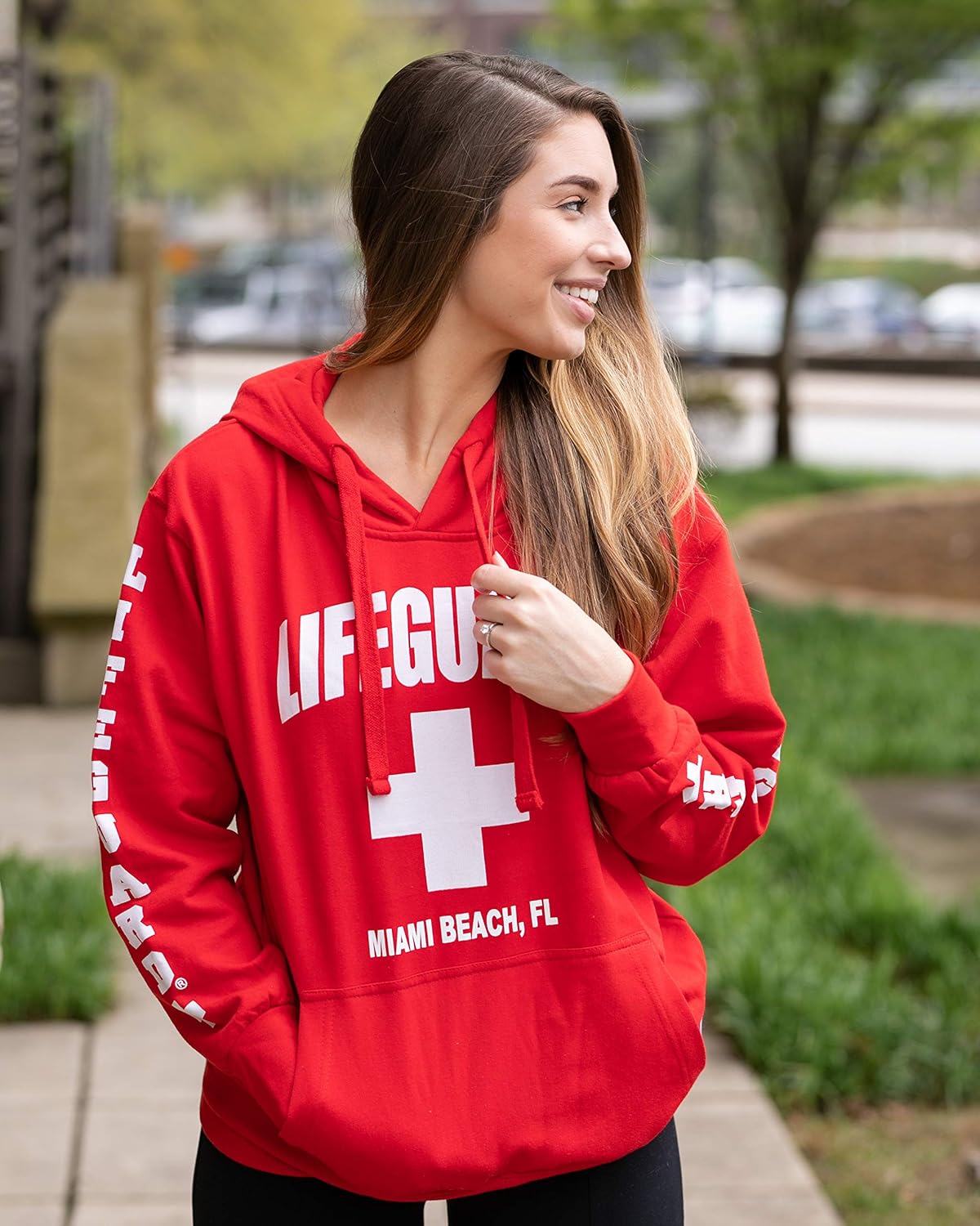LIFEGUARD Official Ladies Miami Beach FL Hoodie: Clothing