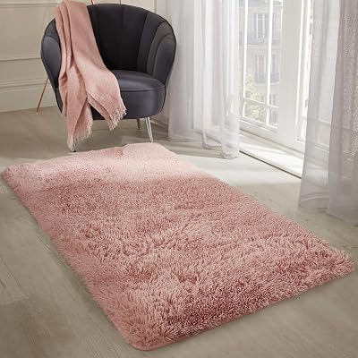 Sienna Blush Pink 120x170cm Shaggy Rug Anti-Slip Medium Fluffy Area