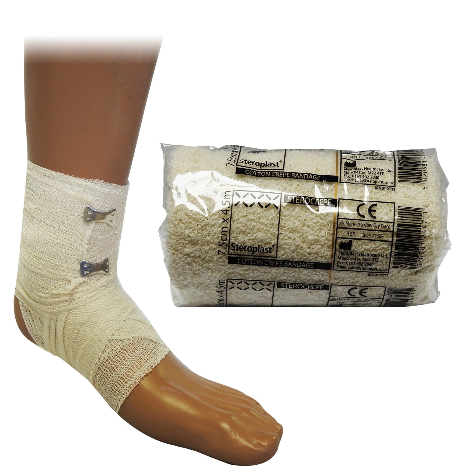 Steroplast Sterocrepe Premium Heavy Weight Crepe Bandage Dressings CE Approved, 7.5cm x 4m (1 Pack)