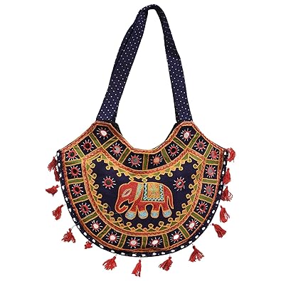 Craft Trade Cotton Multicolour Rajasthani Print Party Wear Shoulder Bag For Women
