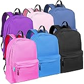 BeigeSwan Wholesale 16.5 Inch Backpacks – Pack of 6 Multicolored Bulk Bags, Assorted Colors - 18.1 H x 13 W x 5.7 D