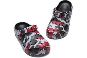 Mallaza Boys Girls Camo Garden Clogs: Comfortable Slip-On Beach Sandals for Littele Kid/Big Kids and Sizes