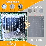 Ollny Curtain Fairy Lights 300LED 3x3m Waterfall Mains Powered Remote 8 Modes view 2