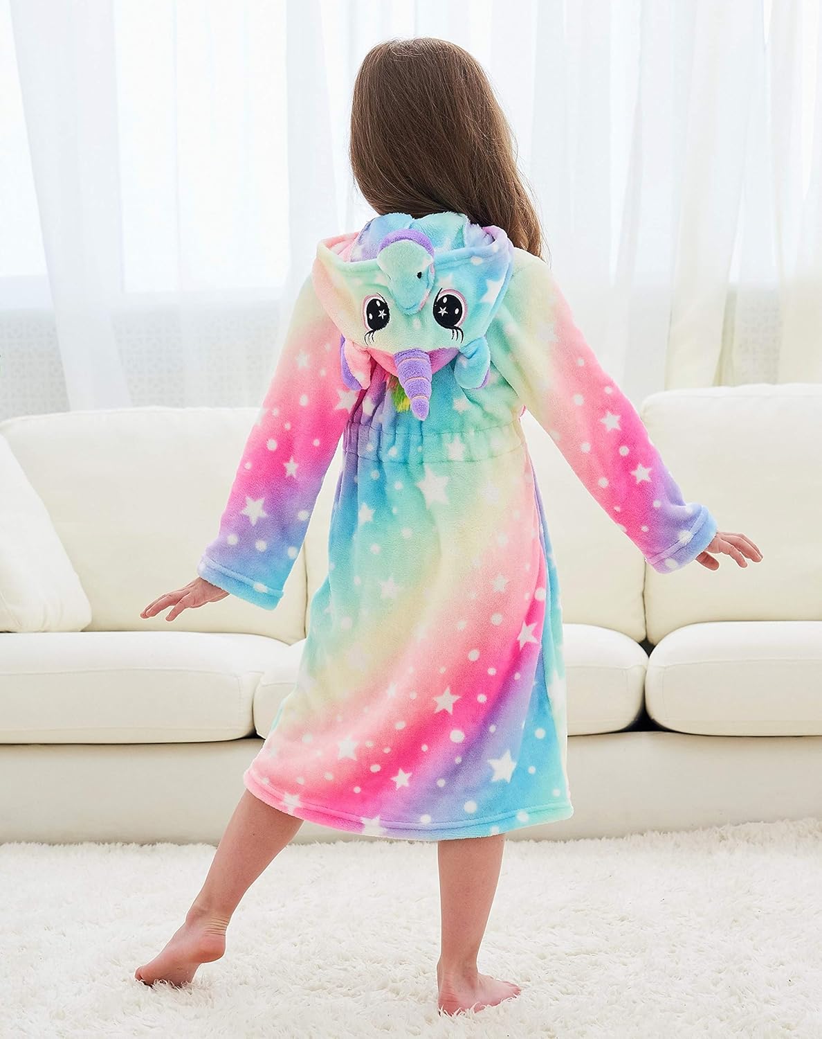 Soft Unicorn Hooded Star Robe Gifts for Girls: Clothing