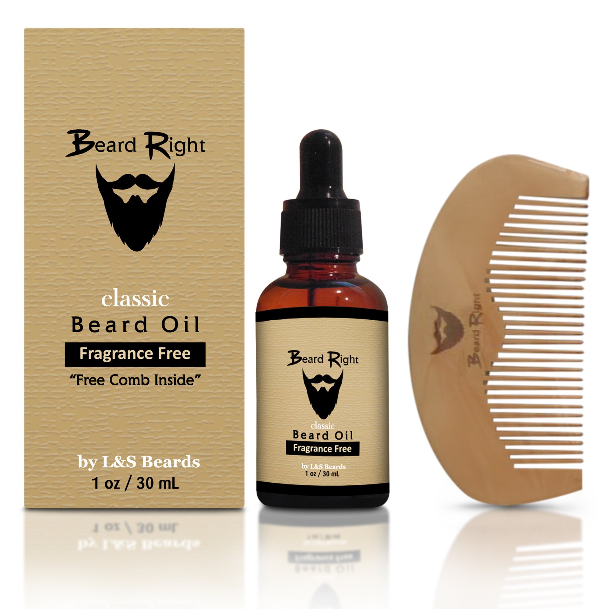 Beard Conditioner Oil & Softener Fragrance Free Complete Beard Kit with