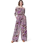 DEE OCLEPPO womens Violet Off the Shoulder 3/4 Sleeve Pull on Jumpsuit Standard