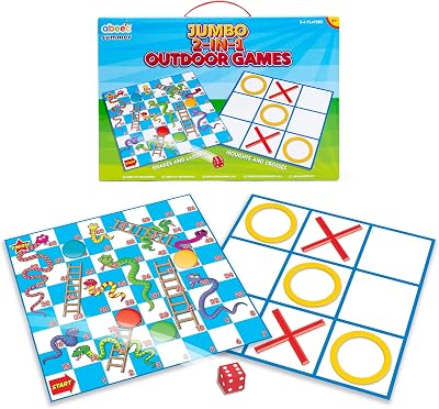 abeec Jumbo 2 in 1 Outdoor Games Snakes and Ladders Noughts & Crosses